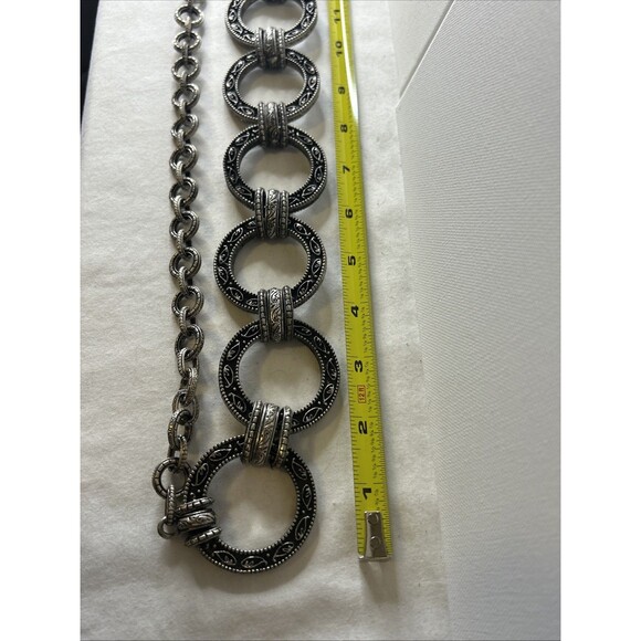 Vintage Chico\'s Large Ornate Metal Link Belt main image 7